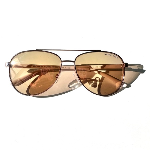 Michael Kors Women\'s MK-5007 Hvar Aviator Sunglasses | White | Rose Gold main image 8
